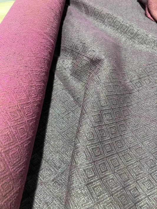 ZISEGW - 70 Momme Jacquard Mud Silk Gambiered Ganton Tussah Silk Fabric - 110cm wide by the Yard