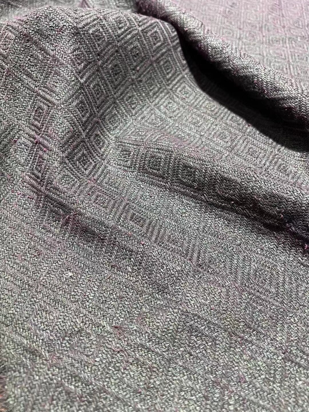 ZISEGW - 70 Momme Jacquard Mud Silk Gambiered Ganton Tussah Silk Fabric - 110cm wide by the Yard