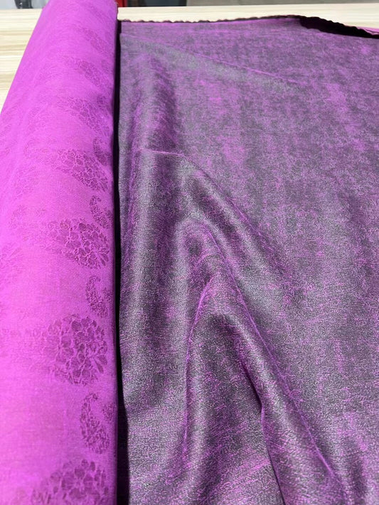 ZILIANH - 70 Momme Jacquard Mud Silk Gambiered Ganton Tussah Silk Fabric - 110cm wide by the Yard