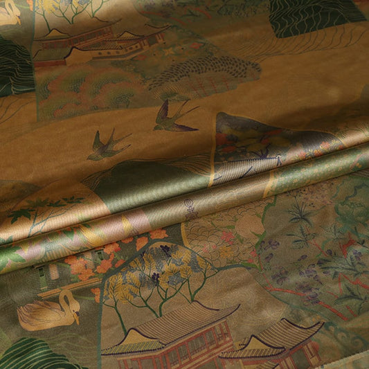 YZCZ - Handmade 50 Momme PIZI Mud Silk Satin Fabric - 112cm by the Yard