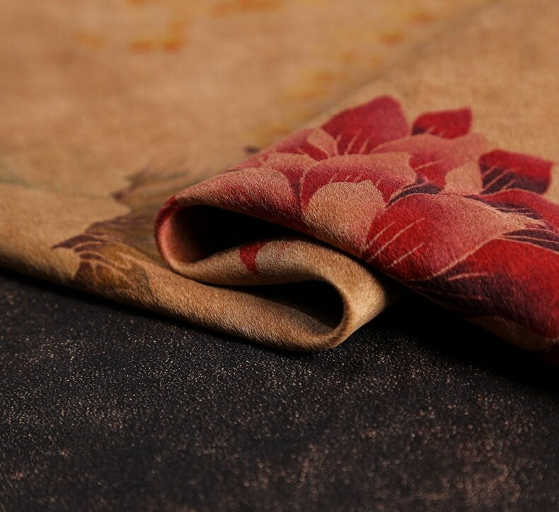 XHHMD - Handmade 58 Momme PIZI Mud Silk Satin Fabric - 112cm by the Yard