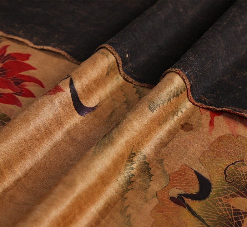 XHHMD - Handmade 58 Momme PIZI Mud Silk Satin Fabric - 112cm by the Yard
