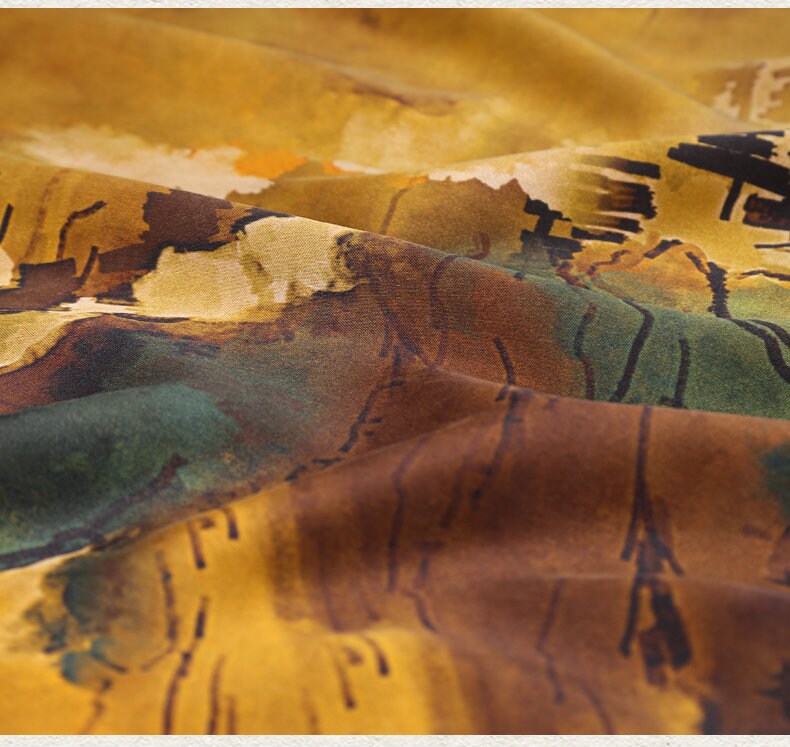 ZSSWYH - Handmade 50 Momme PIZI Mud Silk Satin Fabric - 115cm by the Yard