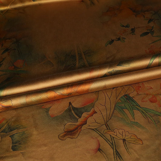 FGHH - Handmade 60 Momme PIZI Mud Silk Satin Fabric - 112cm by the Yard
