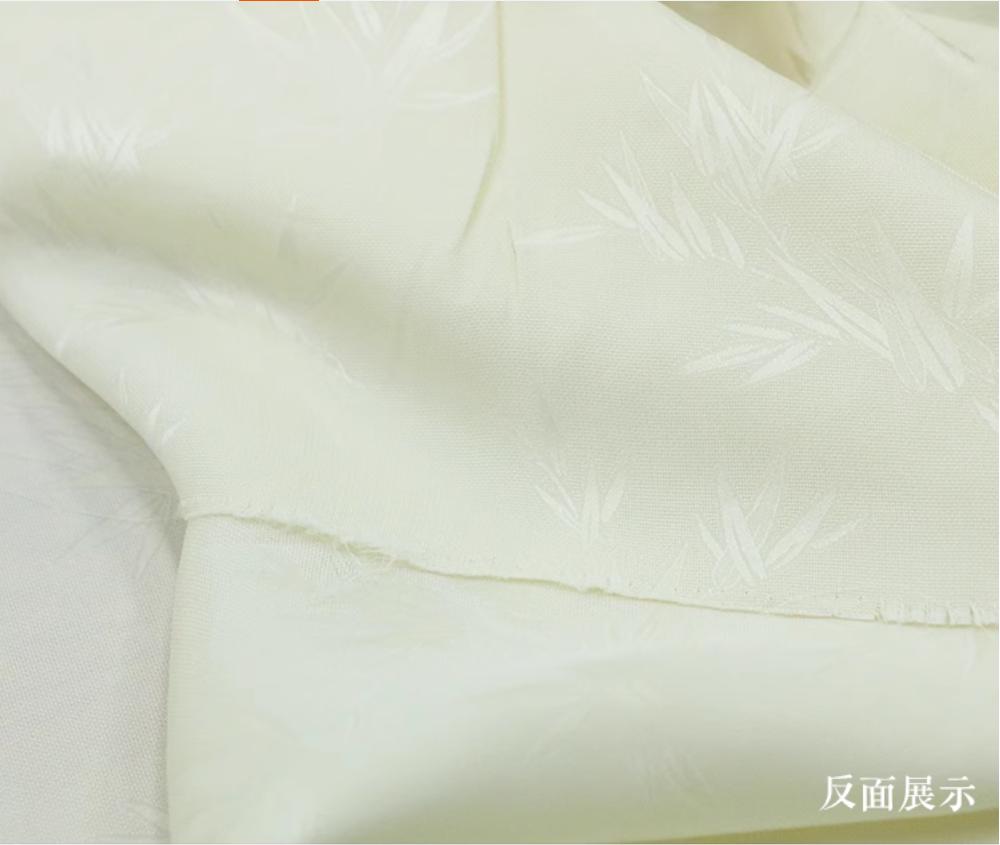 HLMILKBA - Handmade 19 Momme HUALUO Jacquard Mud Silk Rayon Blended Fabric (Openwork texture) - 138cm by the Yard